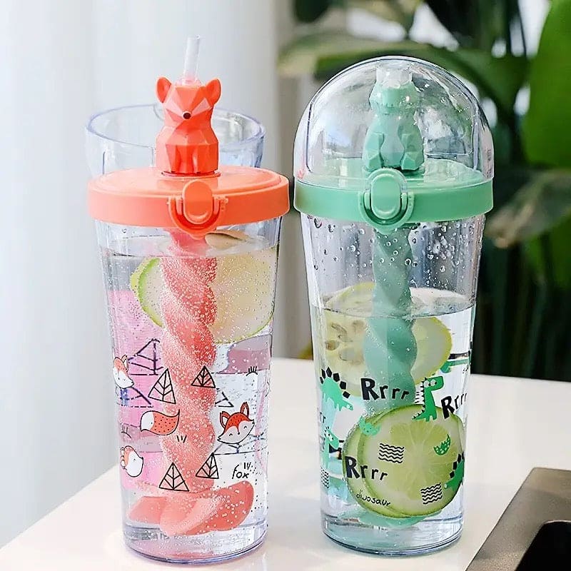 Cute Cartoon Mixing Cup, Creative Student Children Straw Cup, Plastic Straw Water Bottle, Cartoon Stirring Water Bottles, 500ml Infuser Kids Water Bottle, Portable Large Capacity Student Drink Mixing Cup Cute Cartoon Mixing Cup, Creative Student Children Straw Cup, Plastic Straw Water Bottle, Cartoon Stirring Water Bottles, 500ml Infuser Kids Water Bottle, Portable Large Capacity Student Drink Mixing Cup